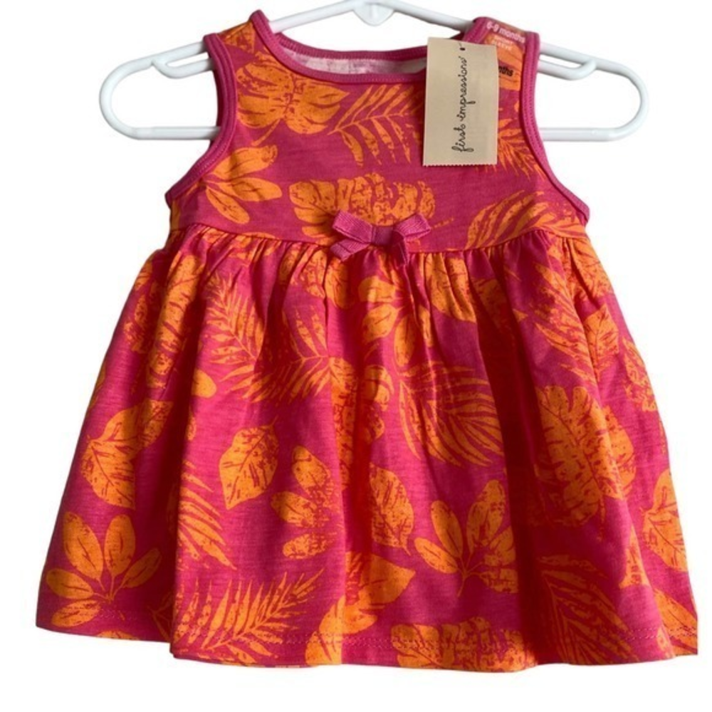First Impressions Baby Girls Sleeveless Palm Tunic, Created for Macy's-NWT